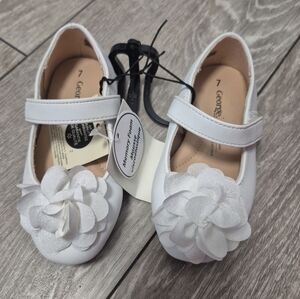 George White Toddler Girls' Memory Foam Mary Jane Shoes with Flower Applique